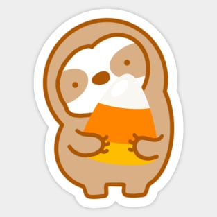 Cute Candy Corn Sloth Sticker